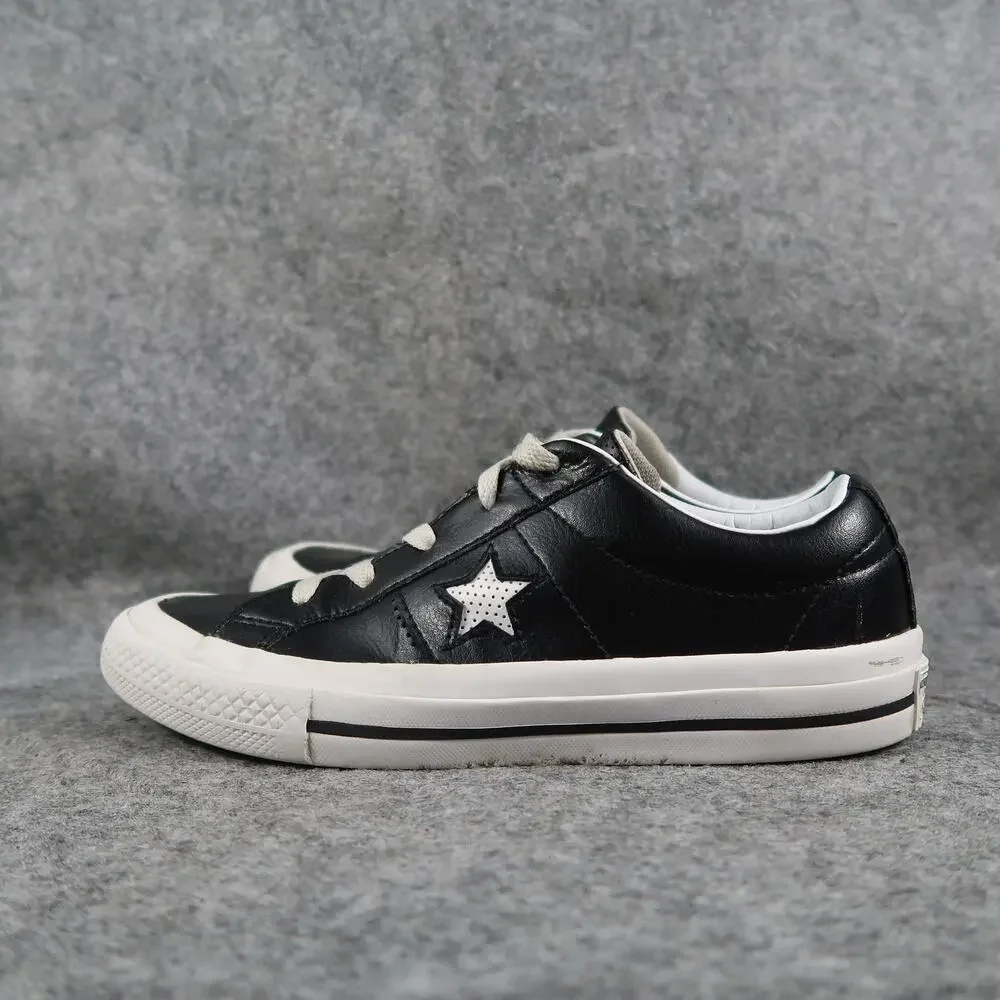 Converse Shoes Kids 3 Sneakers One Star Ox Junior Black Leather Trainer Lace Up